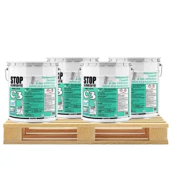 Procom Etanchéité Du Mur Intérieur-Enduit de cuvelage C3 enduit ciment étanchéité hydrofuge béton -4 x 25 Kg-Gris