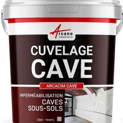 Arcane Industries Etanchéité Des Fondations-Enduit de cuvelage hydrofuge - Étanchéité cave sous-sol garage / ARCACIM CAVE Gris - 25 kg -