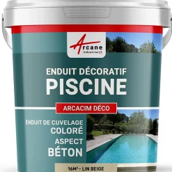 Arcane Industries ENDUIT DE CUVELAGE PISCINE FINITION BETON CIRE - ARCACIM DECO Lin Beige - 16 m² -