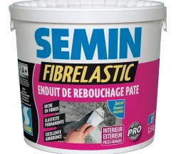 Semin Mastic, Cartouche Joint Et Silicone-Enduit de Rebouchage Fibrelastic , Fissures Vivantes, 1,5 kg