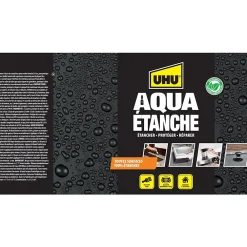 UHU Etanchéité Des Fondations|Etanchéité Du Mur Intérieur-Enduit d'étanchéité noir Aqua étanche, seau de 2,5L