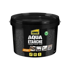 UHU Etanchéité Des Fondations|Etanchéité Du Mur Intérieur-Enduit d'étanchéité noir Aqua étanche, seau de 2,5L