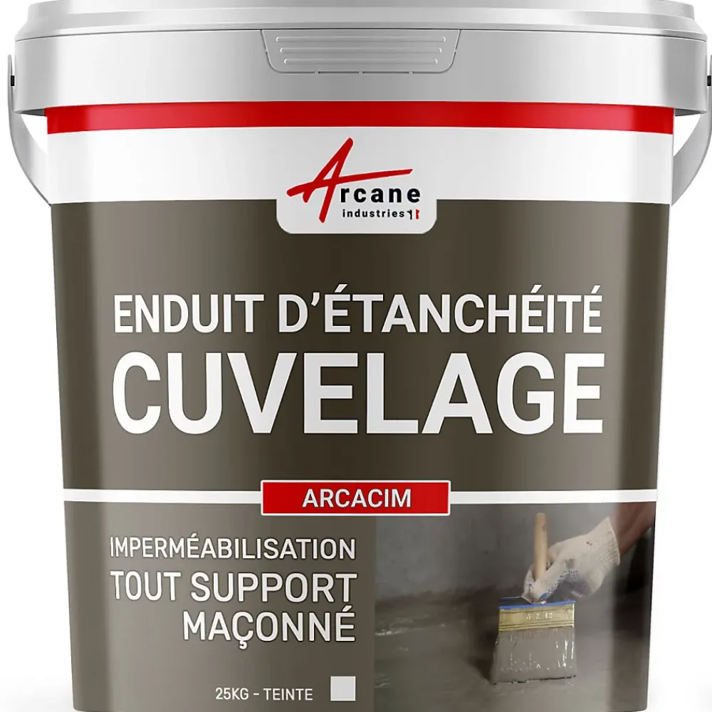 Arcane Industries Etanchéité Des Fondations-Enduit Hydrofuge pour support maçonné - ARCACIM Blanc - 25 kg -