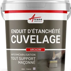 Arcane Industries Etanchéité Des Fondations-Enduit Hydrofuge pour support maçonné - ARCACIM Gris - 25 kg -