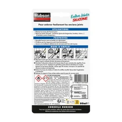 Rubson Mastic, Cartouche Joint Et Silicone-Enlève joints salle de bain 80ml
