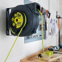 Diall Enrouleur Électrique-Enrouleur automatique de câble mural H05VVF 3G 1,5mm² 15m