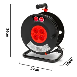 Velamp Enrouleur bricolage, 4 prises, 40 mètres, 3G1.5mm2, NF