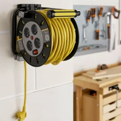 Diall Enrouleur Électrique-Enrouleur de bricolage HO5VVF 3G1.5mm², 50m