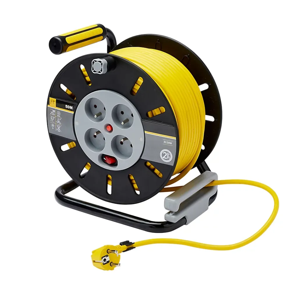 Diall Enrouleur Électrique-Enrouleur de bricolage HO5VVF 3G1.5mm², 50m