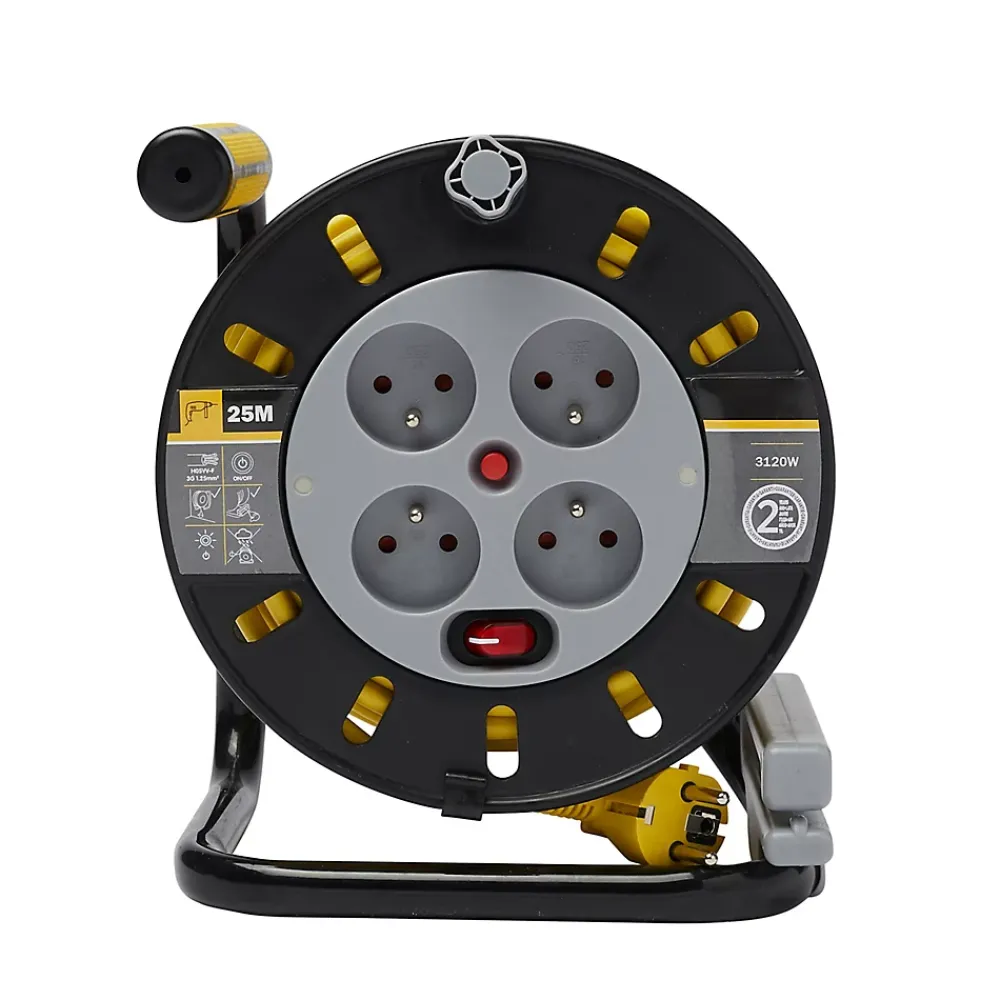 Diall Enrouleur de bricolage HO5VVF 3G1.5mm² 25m