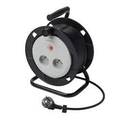 Enrouleur Électrique-Enrouleur de bricolage H05VVF 3G1mm² 2 prises 15m
