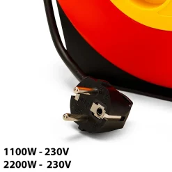 Velamp Enrouleur de câble domestique 4 prises Schuko standards, câble H05VV-F3G1.0MM2, 10M ,CE