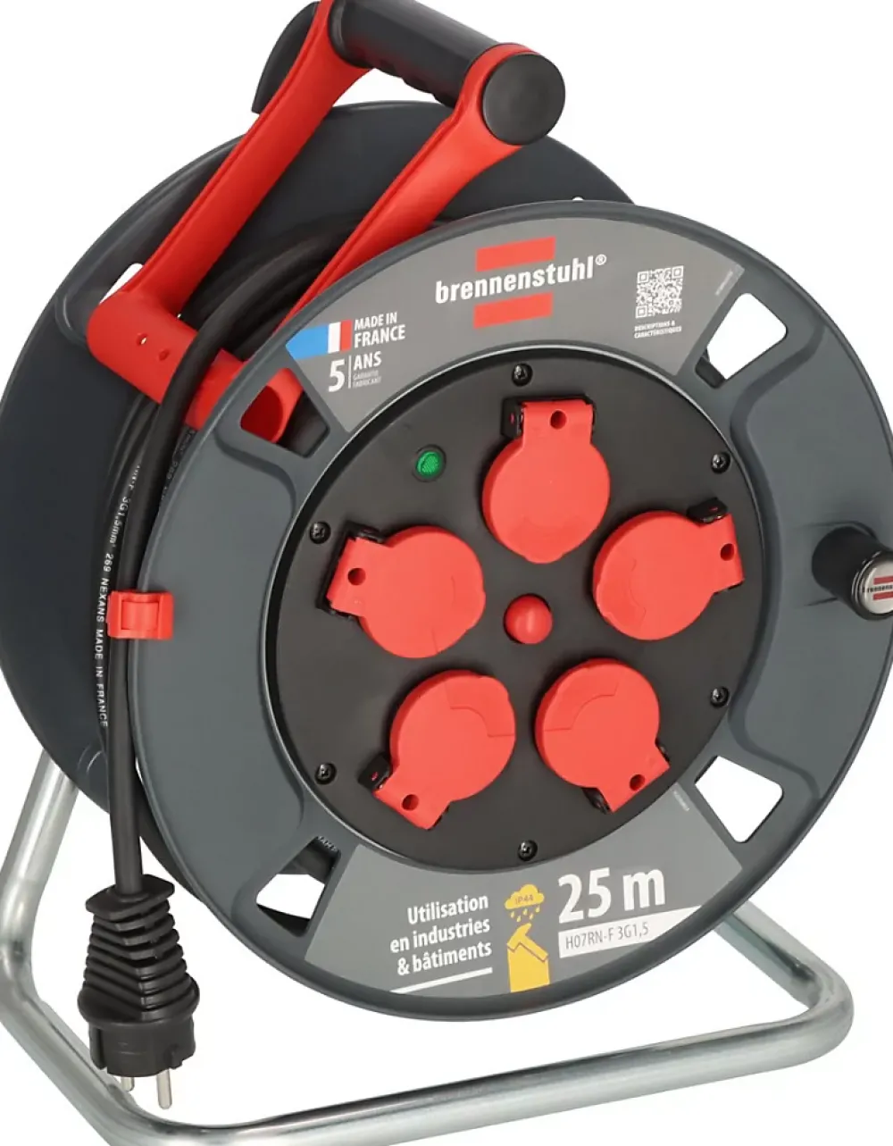 Brennenstuhl Professionalline Enrouleur Électrique-Enrouleur de câble 300 KU 2101 Professional 25m H07RN-F 3G1,5 IP44, 5x16A Brennenstuhl