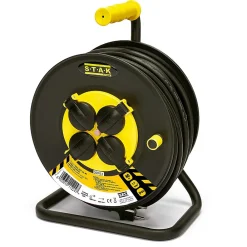 Velamp Enrouleur Électrique-Enrouleur de câble électrique professionnel, 4 prises et fiche Schuko, H07RN-F3G2.5MM2, 40M , GS (TUV), IP44.