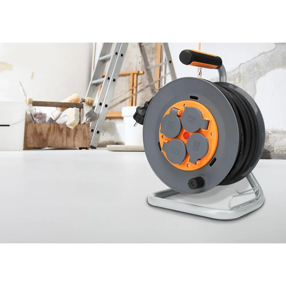 Zenitech Enrouleur de chantier IP44 4 prises 25m