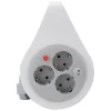 Zenitech Enrouleur Électrique-Enrouleur domestique Schuko 3 prises 7m - Gris -