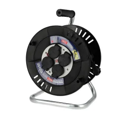 Horoz Electric Enrouleur Électrique-Enrouleur électrique 20 m, 4 prises, type E, 3x1,5 mm², IP44 - rallonge pour jardin et atelier HOROZ
