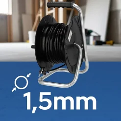 Horoz Electric Enrouleur Électrique-Enrouleur électrique 20 m, 4 prises, type E, 3x1,5 mm², IP44 - rallonge pour jardin et atelier HOROZ