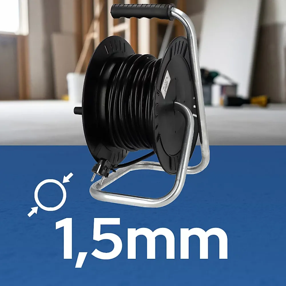 Horoz Electric Enrouleur Électrique-Enrouleur électrique 20 m, 4 prises, type E, 3x1,5 mm², IP44 - rallonge pour jardin et atelier HOROZ