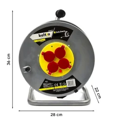 Monmobilierdesign Enrouleur électrique 4 prises 16 A - IP20 - câble H05VV-F 3G 2,5 mm² 50 m
