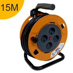 Arcotec Enrouleur Électrique-Enrouleur 15m H05VV-F 3G1.50 mm² - 4 prises 16A - garantie 2 ans