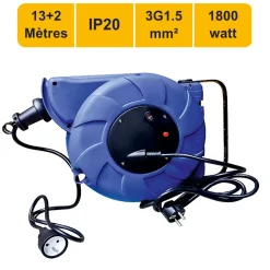 Arcotec Enrouleur mural auto 15m 3G1.5 avec voyant + disjoncteur thermique - garantie 2 ans
