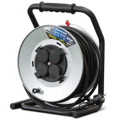 I-Watts Pro Rallonge Électrique-Enrouleur 4 prises-h07rn-3g2.5MM²-25M - Acier galvanisé -