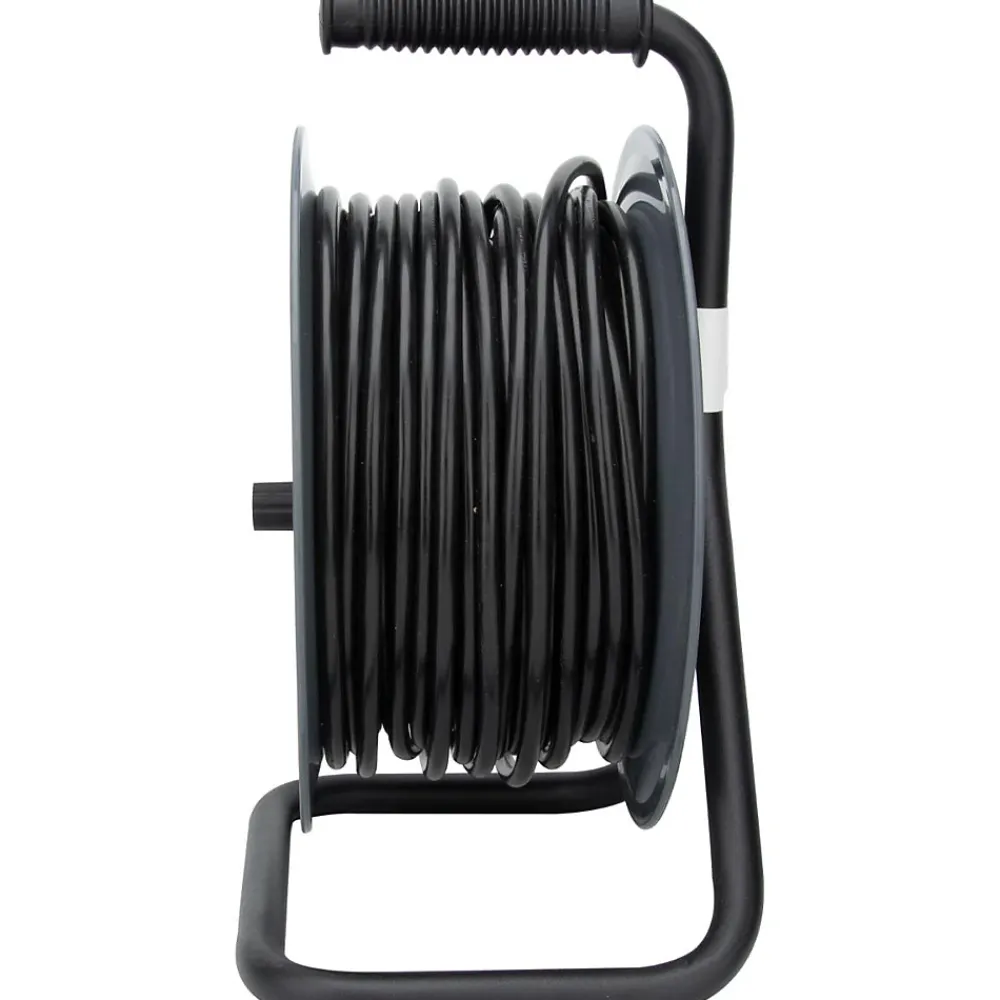 Zenitech Enrouleur 4 prises 40m + coupe-circuit + support