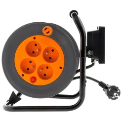 Zenitech Enrouleur Électrique-Enrouleur 4 prises + projecteur LED 15m