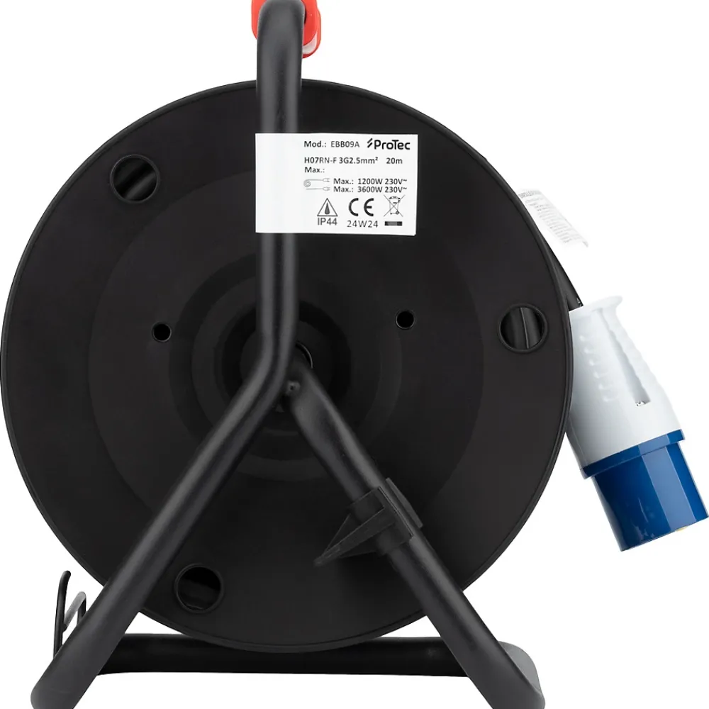 Protec Enrouleur Schuko/CEE P17 20m - Noir/Bleu -