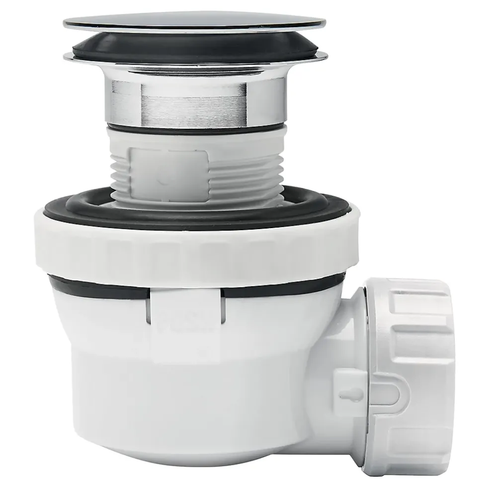 Wirquin Ensemble bonde et siphon de lavabo Quick-Clac Nano 6.7 Sortie Ø32 mm - 1/4 de tour