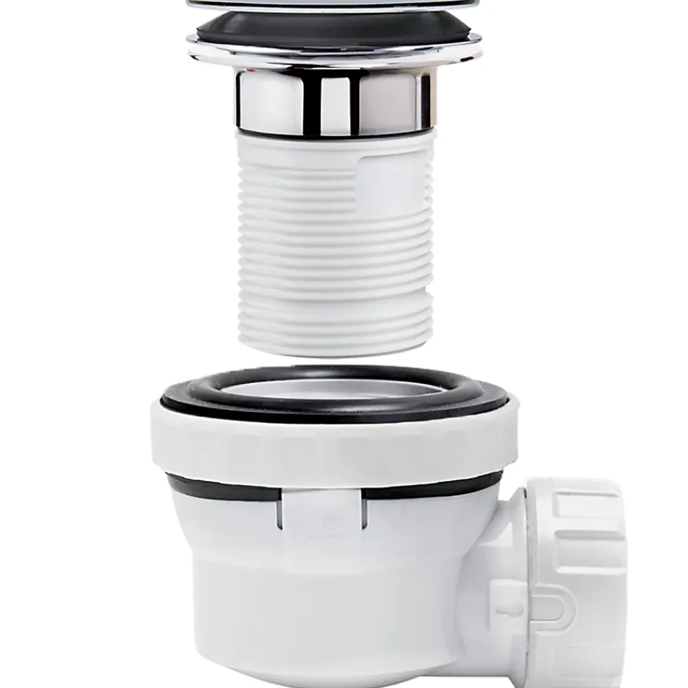 Wirquin Ensemble bonde et siphon de lavabo Nano 6.7 Sortie Ø32 mm - 1/4 de tour