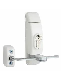Thirard Entrebailleur à cylindre pour fenêtre, 118x130mm, blanc, 3 clés -