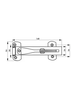 Thirard Entrebailleur pour porte d'entrée, taquet d'arrêt, 148mm, doré -