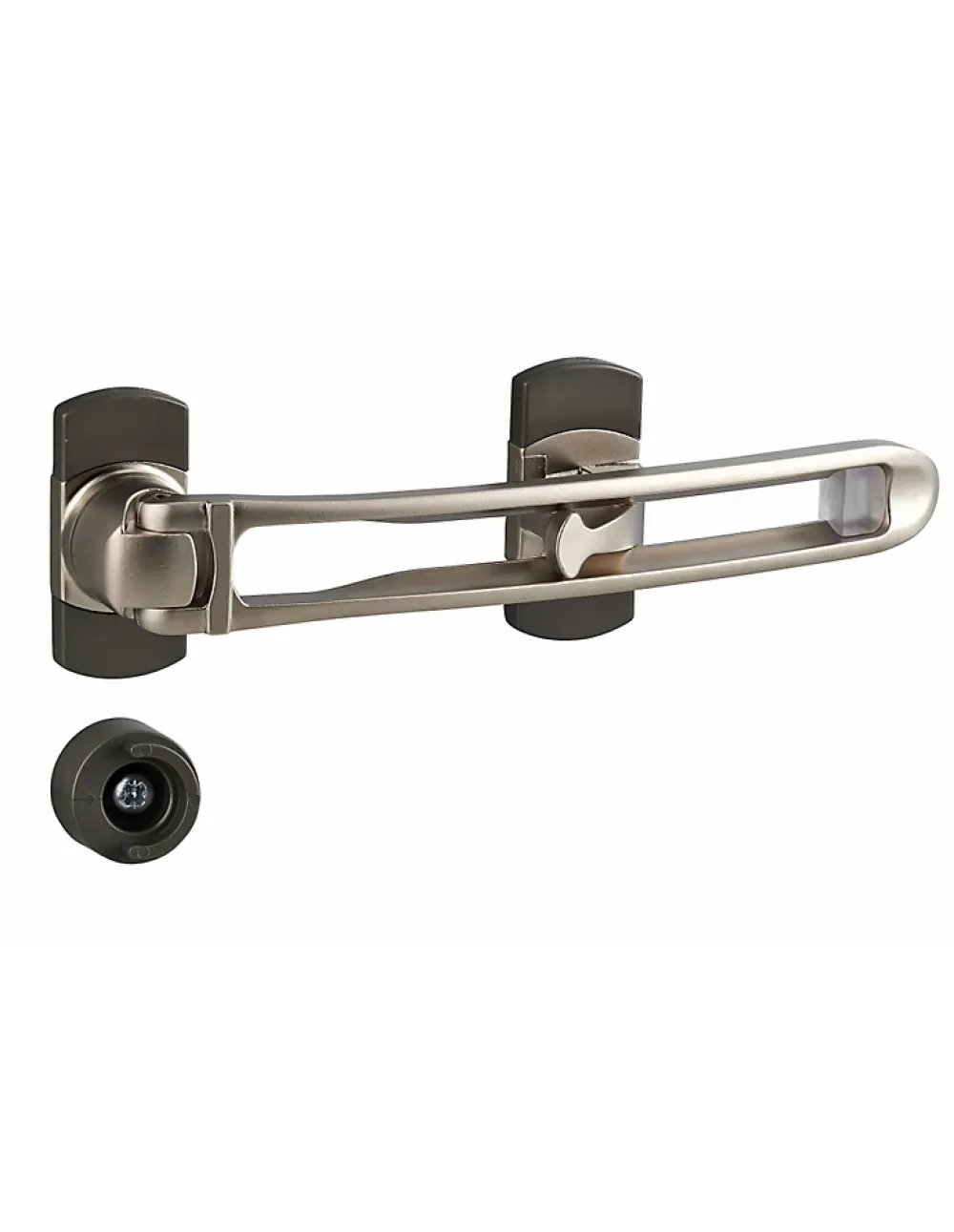 Thirard Entrebailleur pour porte d'entrée, taquet d'arrêt, 169mm, nickelé -