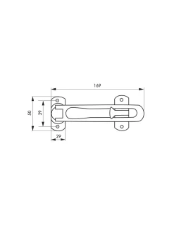 Thirard Entrebailleur pour porte d'entrée, taquet d'arrêt, 169mm, nickelé -