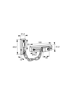 Thirard Entrebailleur pour porte d'entrée, chaîne en acier, 103mm -
