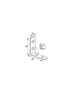 Thirard Equerre De Fixation-Equerre de chaise pour porte, 40x40x15mm, acier zingué -