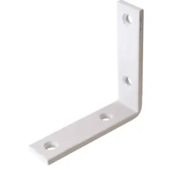 Vynex Equerre De Fixation-Equerre de renfort Diall acier plastifié blanc 100 mm