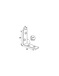 Thirard Equerre De Fixation-Equerre de renfort pour porte, 40x40x15mm, acier zingué -
