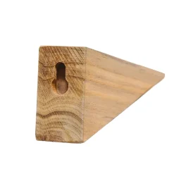 Woodbord Equerre en Bois Teck Huilée - 18x55x175mm - Fixation pour Etagère Murale (lot de 2)