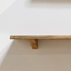 Woodbord Equerre en Bois Teck Huilée - 18x55x175mm - Fixation pour Etagère Murale (lot de 2)