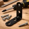 Diall 4 Equerres de chaise Acier Noir l.14 x H.30 x P.30 mm