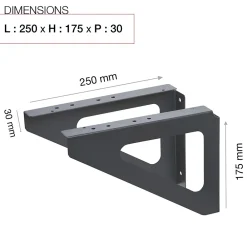 Renz Support De Boîte Aux Lettres-Equerres murales Gris anthracite mat RAL 7016 M