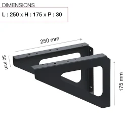 Renz Support De Boîte Aux Lettres-Equerres murales Noir mat RAL 9005MT