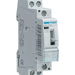 Hager Autre Commande Modulaire-Etc425 Contacteur Jour Nuit Triphasé Pour Heures Creuses 4no - 25a - Bobine 230 Vac - Bornes à Vis - 2 Modules