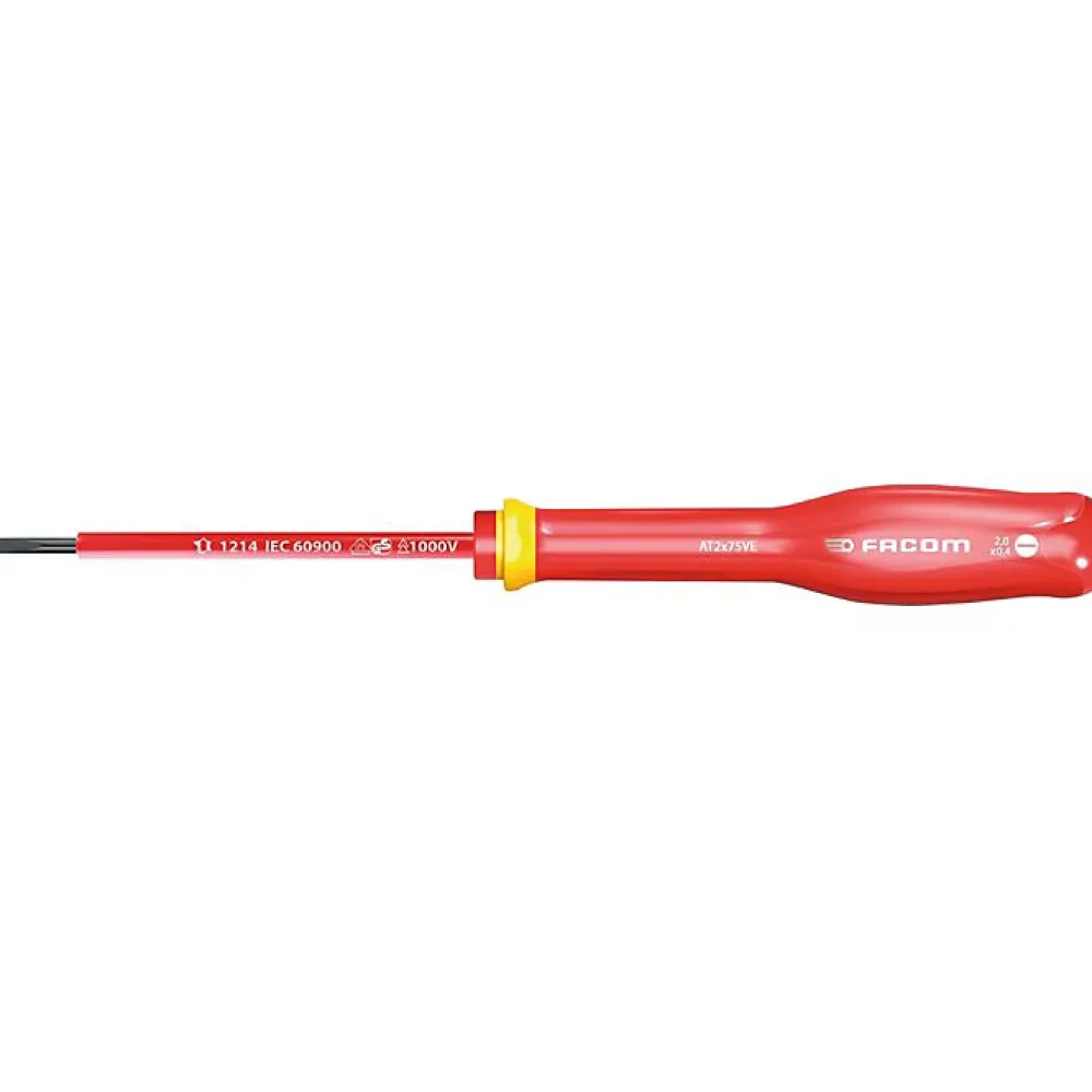 Facom Tournevis D'Électricien-Tournevis Protwist Plat 3,5 x 75 Isolé 1000 V - AT3.5X75VE