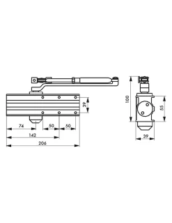Thirard Ferme-porte automatique hydraulique Design force 3, blanc -