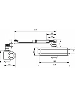 Thirard Ferme-Porte-Ferme-porte automatique hydraulique force 4, noir -