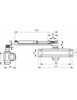 Thirard Ferme-Porte-Ferme-porte automatique hydraulique force 3, argent -